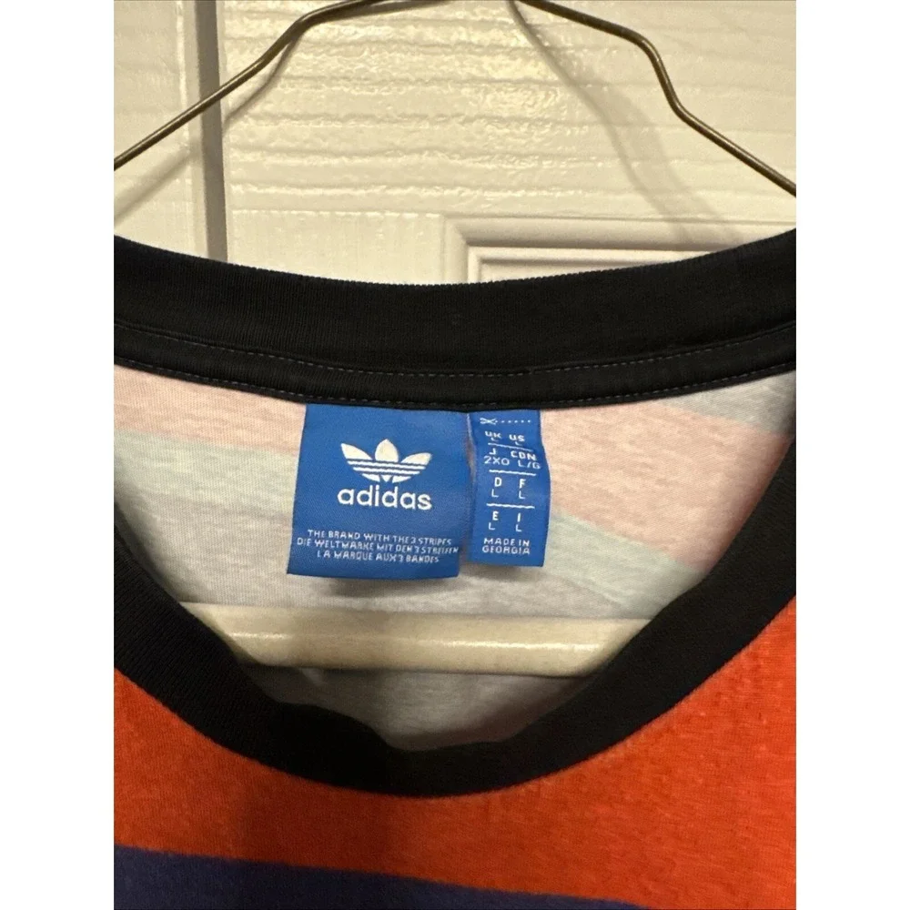 Y2K Adidas Multi Color Geometric Men's Shirt‎ Size Large vintage